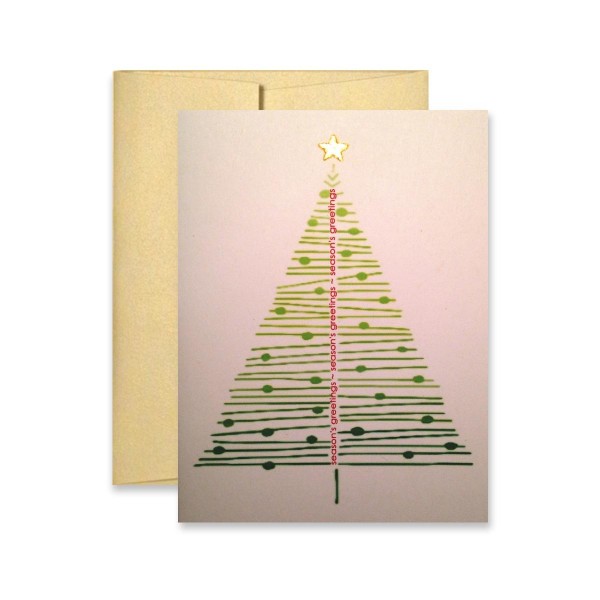 Season's Greetings with Hand Embossed Gold Star